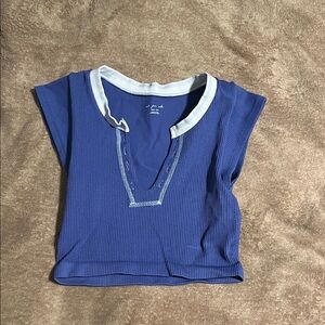 Blue Shirt with White Trim